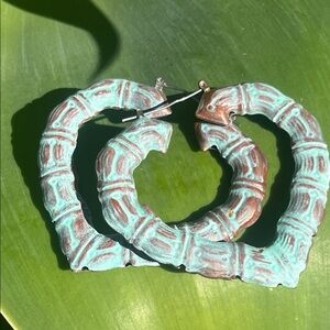 Vintage 1990’s large door knocker Bamboo-Style Earrings